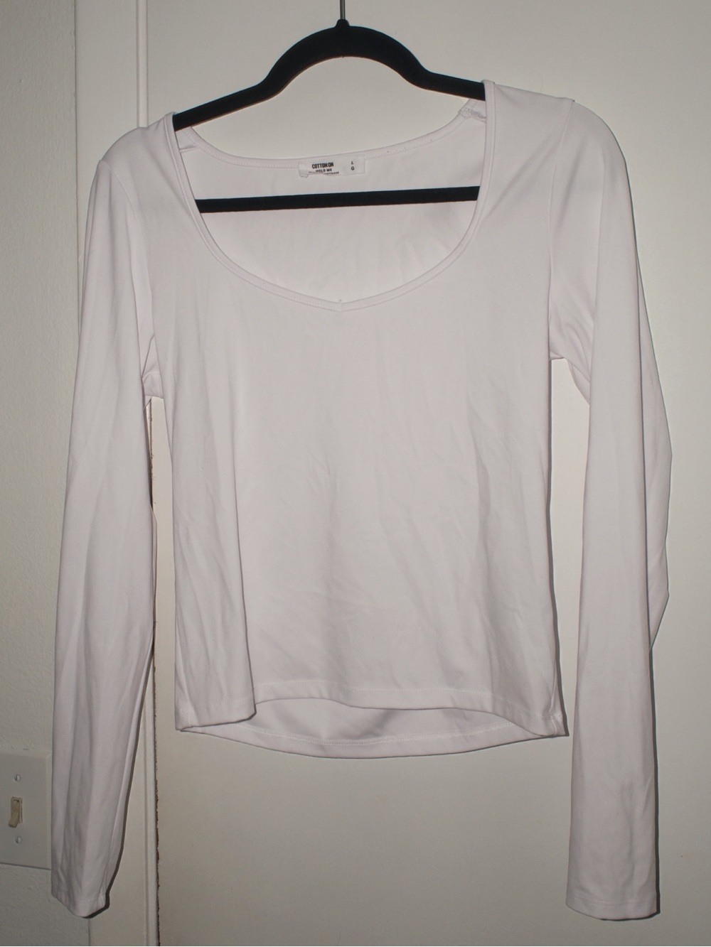 Cotton On eden v neck long sleeve top in white